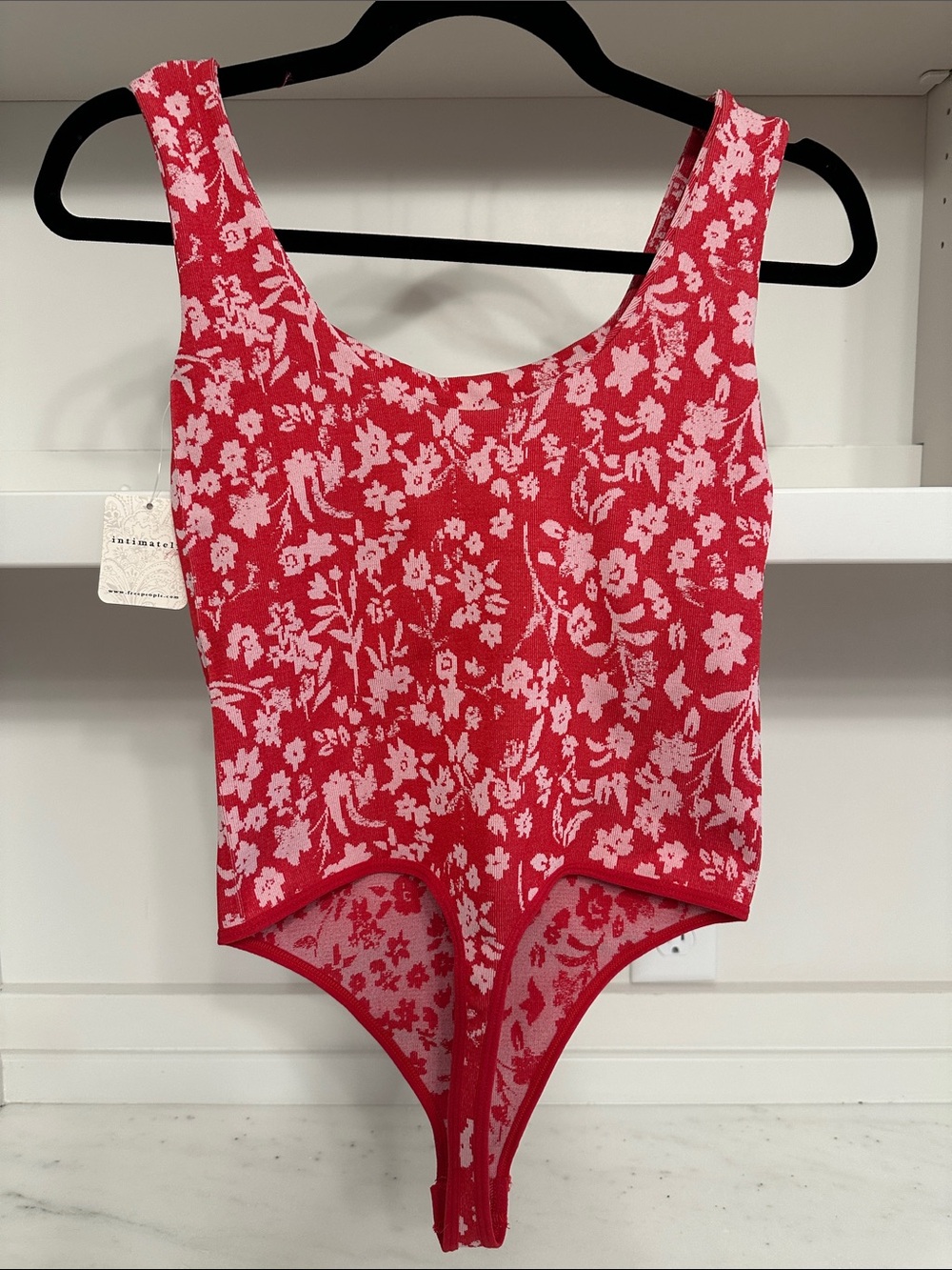 Intimately xs/s red and white floral bodysuit. New